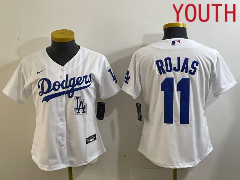 Youth Los Angeles Dodgers 11 Rojas White Game 2024 Nike MLB Jersey style 5